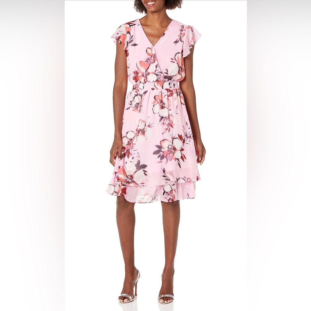 Nine West Womens Dress Floral Pink 10